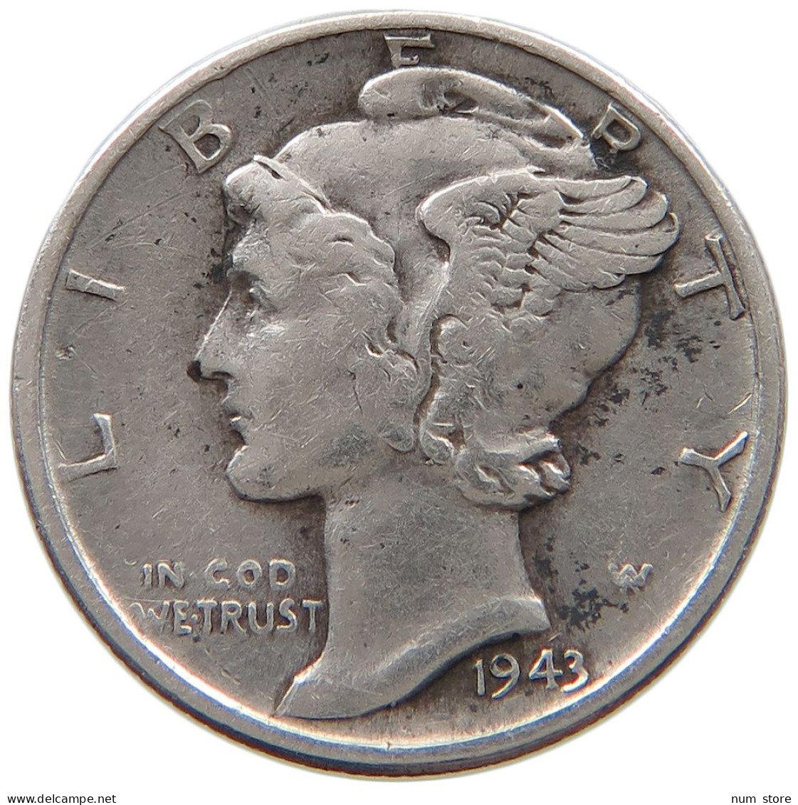 UNITED STATES OF AMERICA DIME 1943 MERCURY #a057 0185 - 1916-1945: Mercury