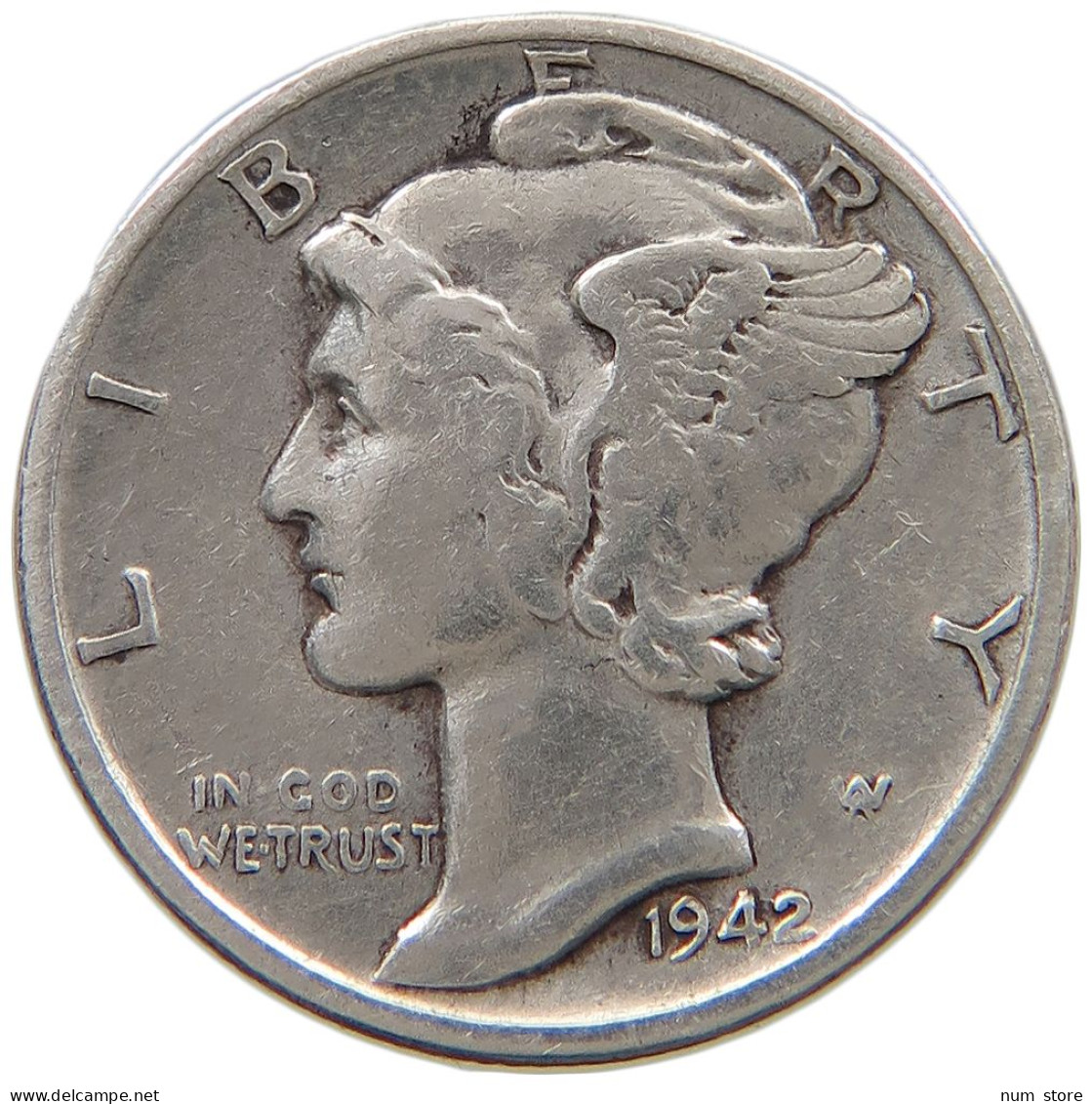 UNITED STATES OF AMERICA DIME 1942 MERCURY #a073 0883 - 1916-1945: Mercury (kwik)