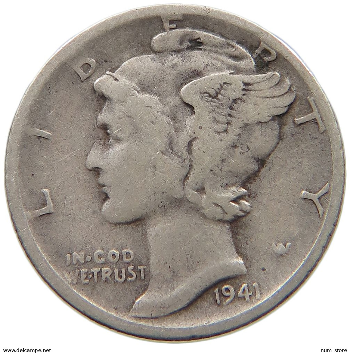 UNITED STATES OF AMERICA DIME 1941 S MERCURY #c004 0459 - 1916-1945: Mercury (kwik)