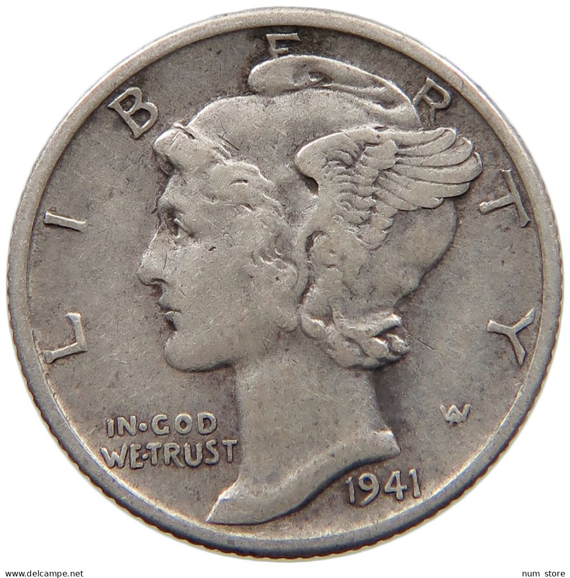 UNITED STATES OF AMERICA DIME 1941 D MERCURY #c012 0293 - 1916-1945: Mercury