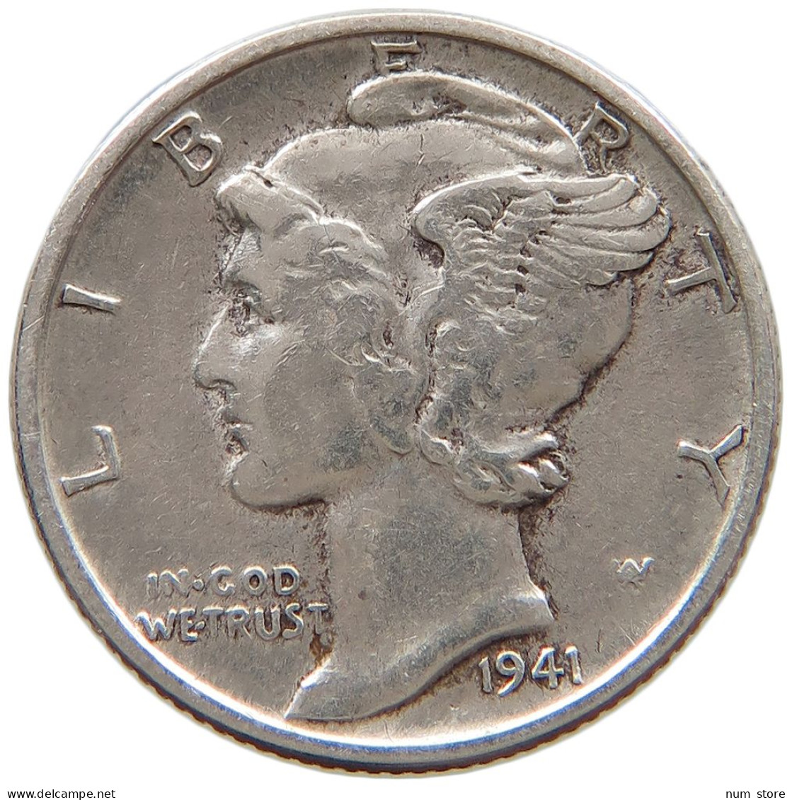 UNITED STATES OF AMERICA DIME 1941 MERCURY #a064 0415 - 1916-1945: Mercury