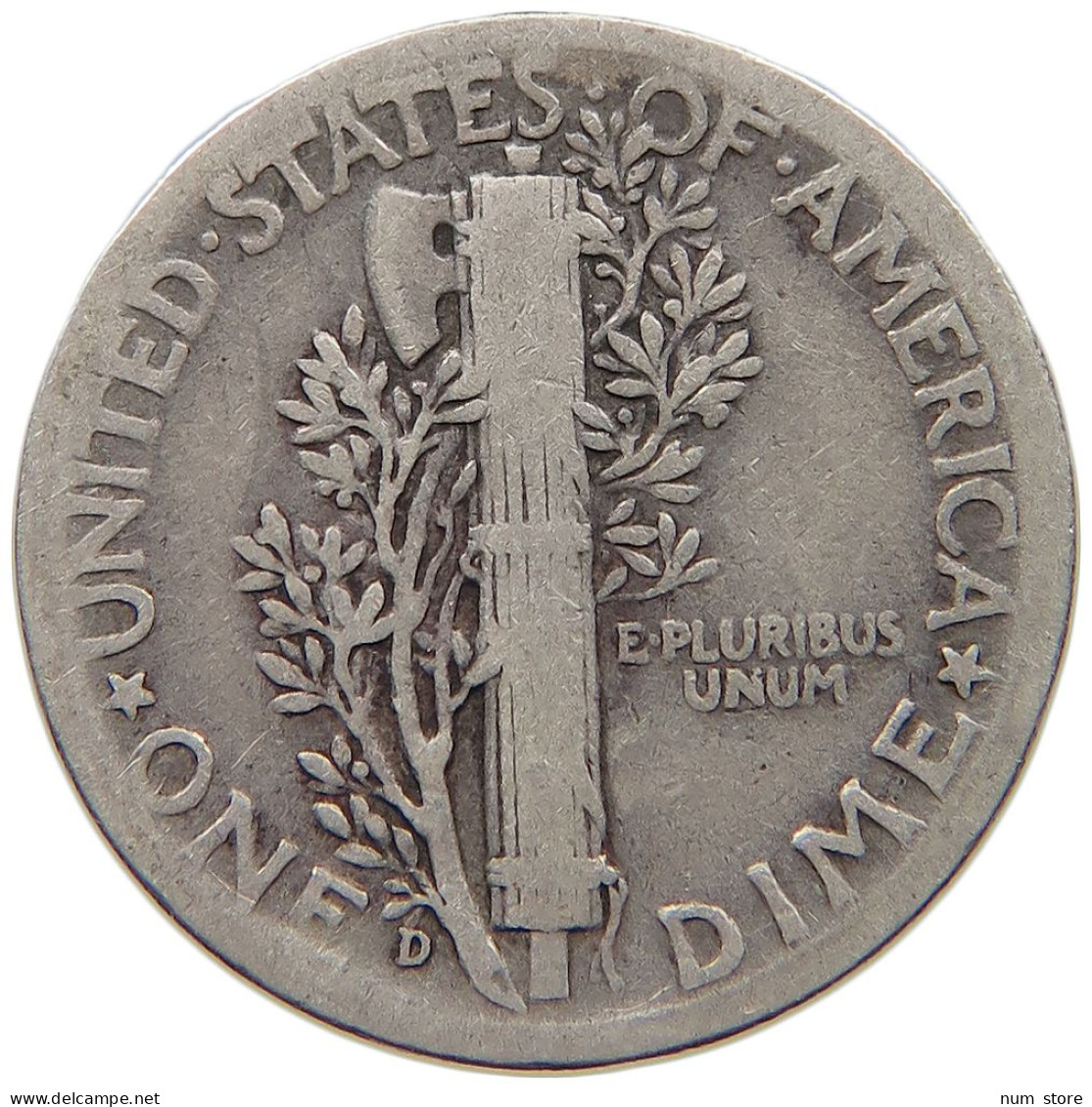 UNITED STATES OF AMERICA DIME 1937 D MERCURY #c024 0299 - 1916-1945: Mercury (kwik)