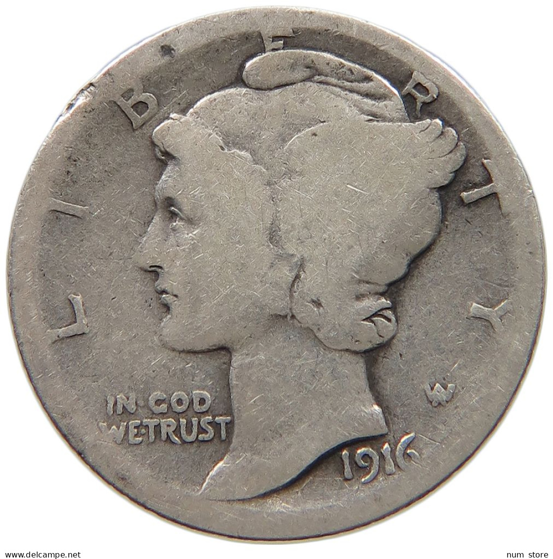 UNITED STATES OF AMERICA DIME 1916 MERCURY #c018 0305 - 1916-1945: Mercury