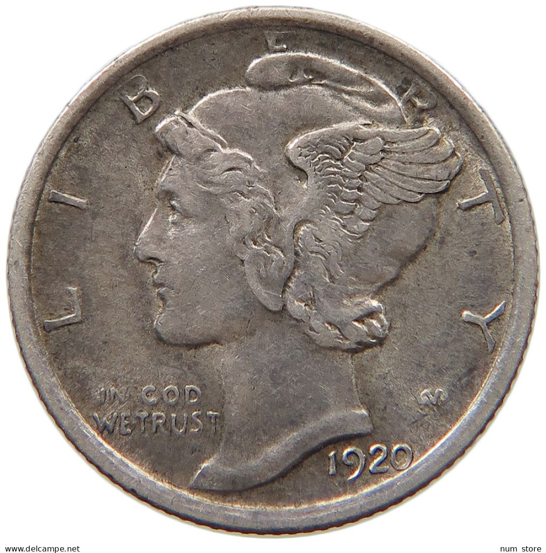 UNITED STATES OF AMERICA DIME 1920 MERCURY #c019 0087 - 1916-1945: Mercury (kwik)