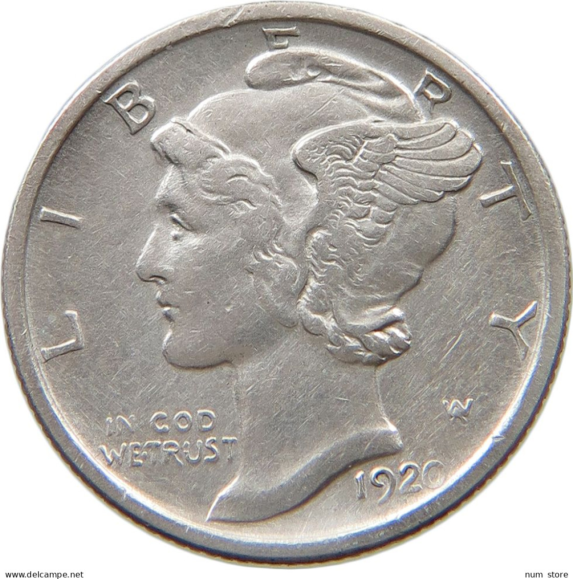 UNITED STATES OF AMERICA DIME 1920 D MERCURY #t121 0199 - 1916-1945: Mercury (Mercure)