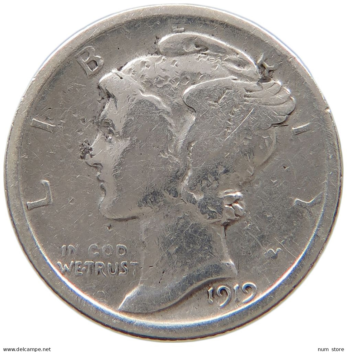 UNITED STATES OF AMERICA DIME 1919 MERCURY #a064 0425 - 1916-1945: Mercury (kwik)