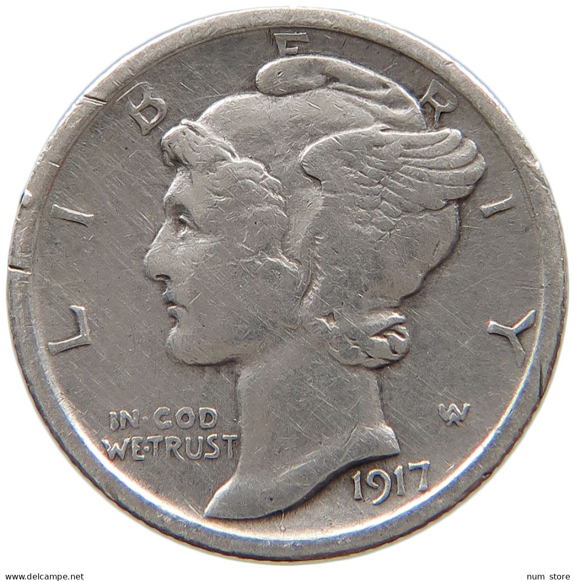 UNITED STATES OF AMERICA DIME 1917 MERCURY #a064 0413 - 1916-1945: Mercury