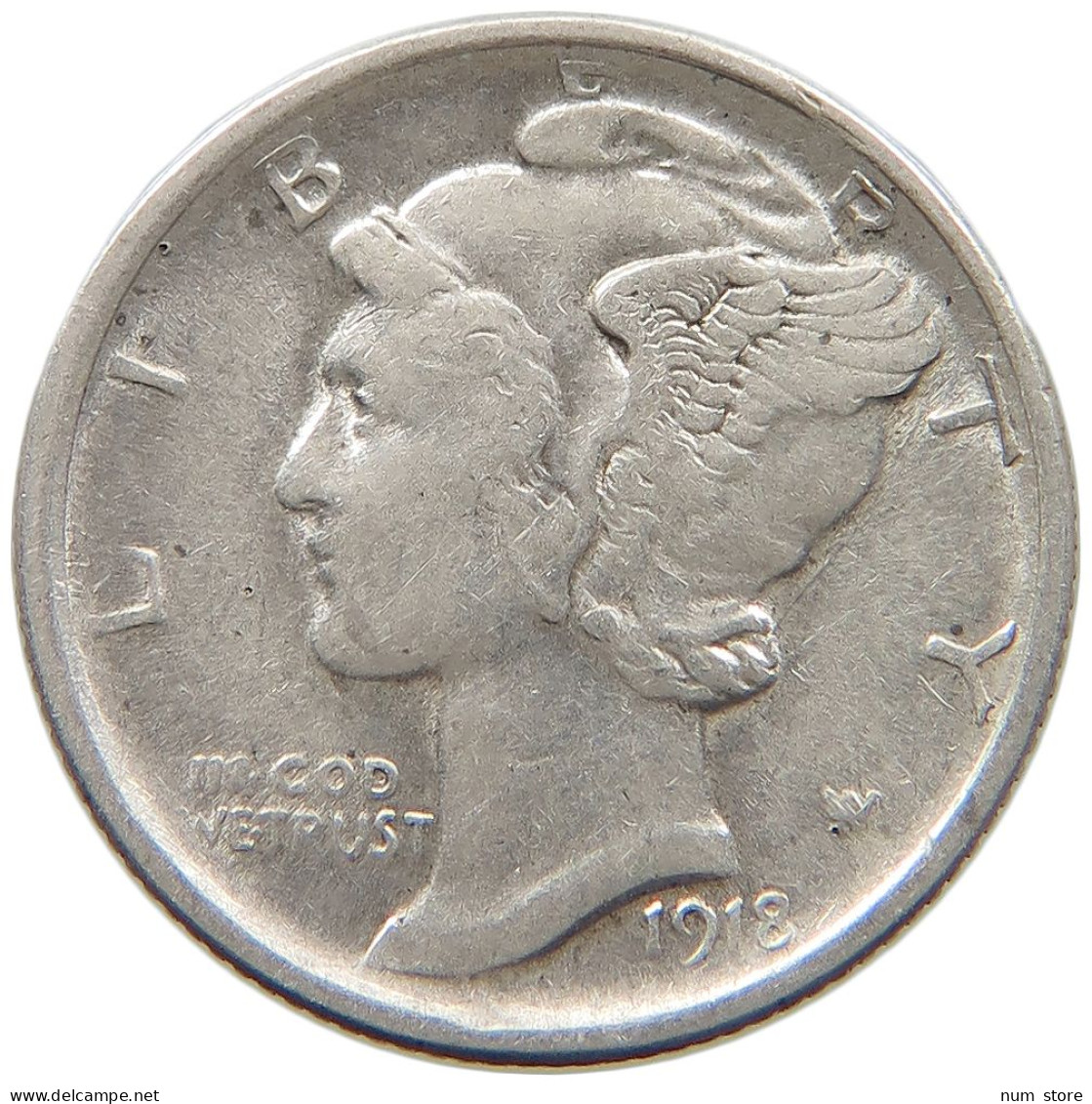 UNITED STATES OF AMERICA DIME 1918 D MERCURY #c004 0151 - 1916-1945: Mercury (Mercurio)