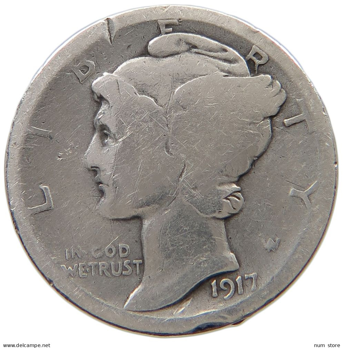 UNITED STATES OF AMERICA DIME 1917 MERCURY #a045 0811 - 1916-1945: Mercury (kwik)