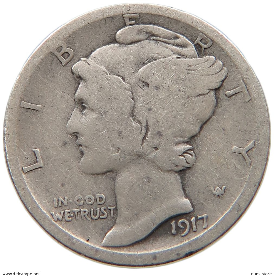 UNITED STATES OF AMERICA DIME 1917 MERCURY #a033 0725 - 1916-1945: Mercury (kwik)