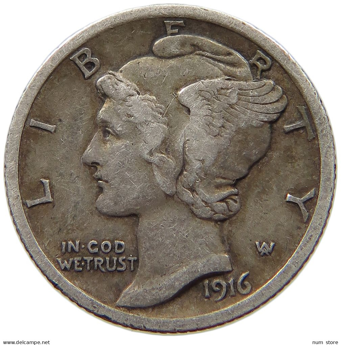 UNITED STATES OF AMERICA DIME 1916 MERCURY #s074 0665 - 1892-1916: Barber