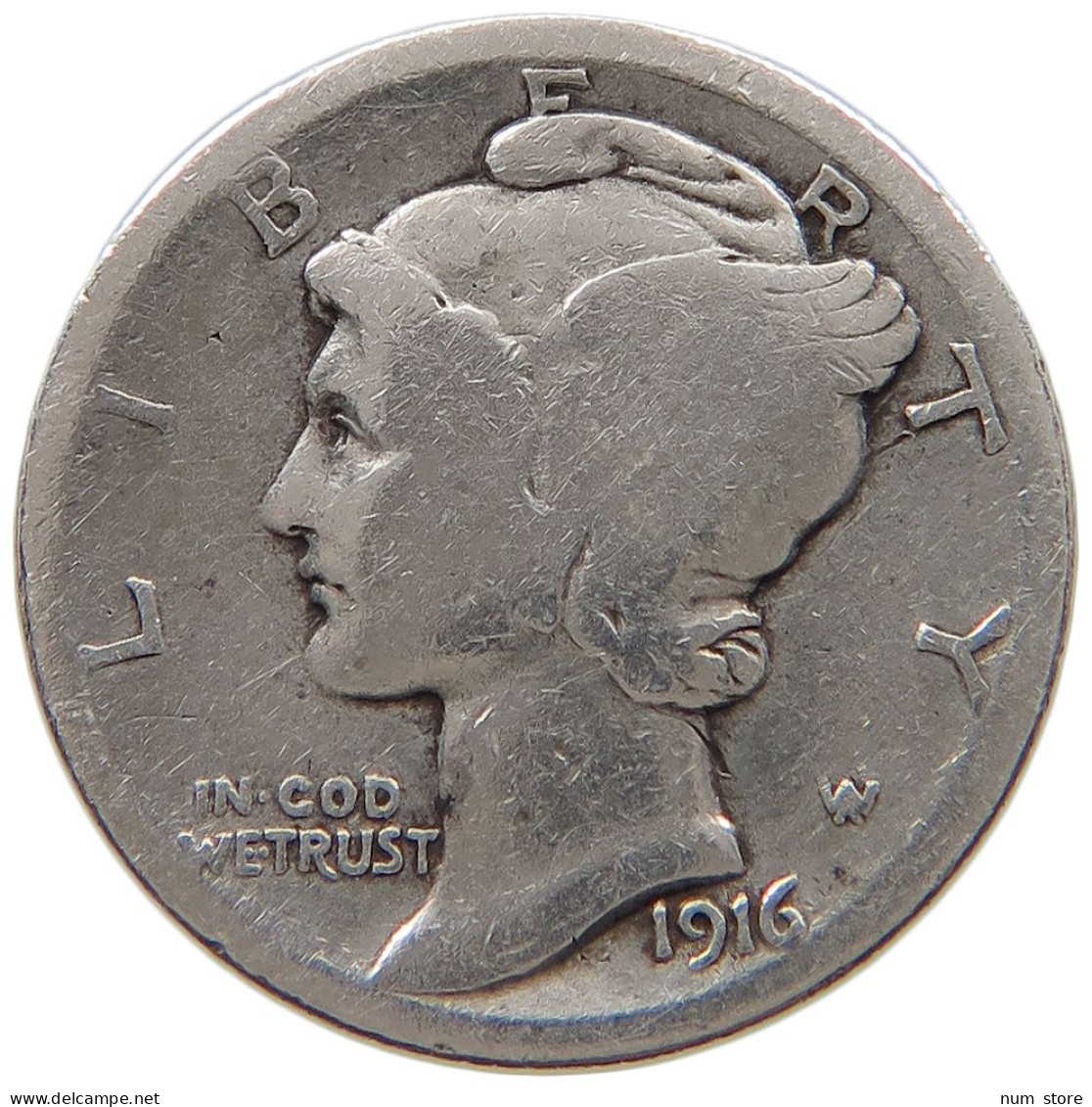 UNITED STATES OF AMERICA DIME 1916 MERCURY #a052 0435 - 1892-1916: Barber