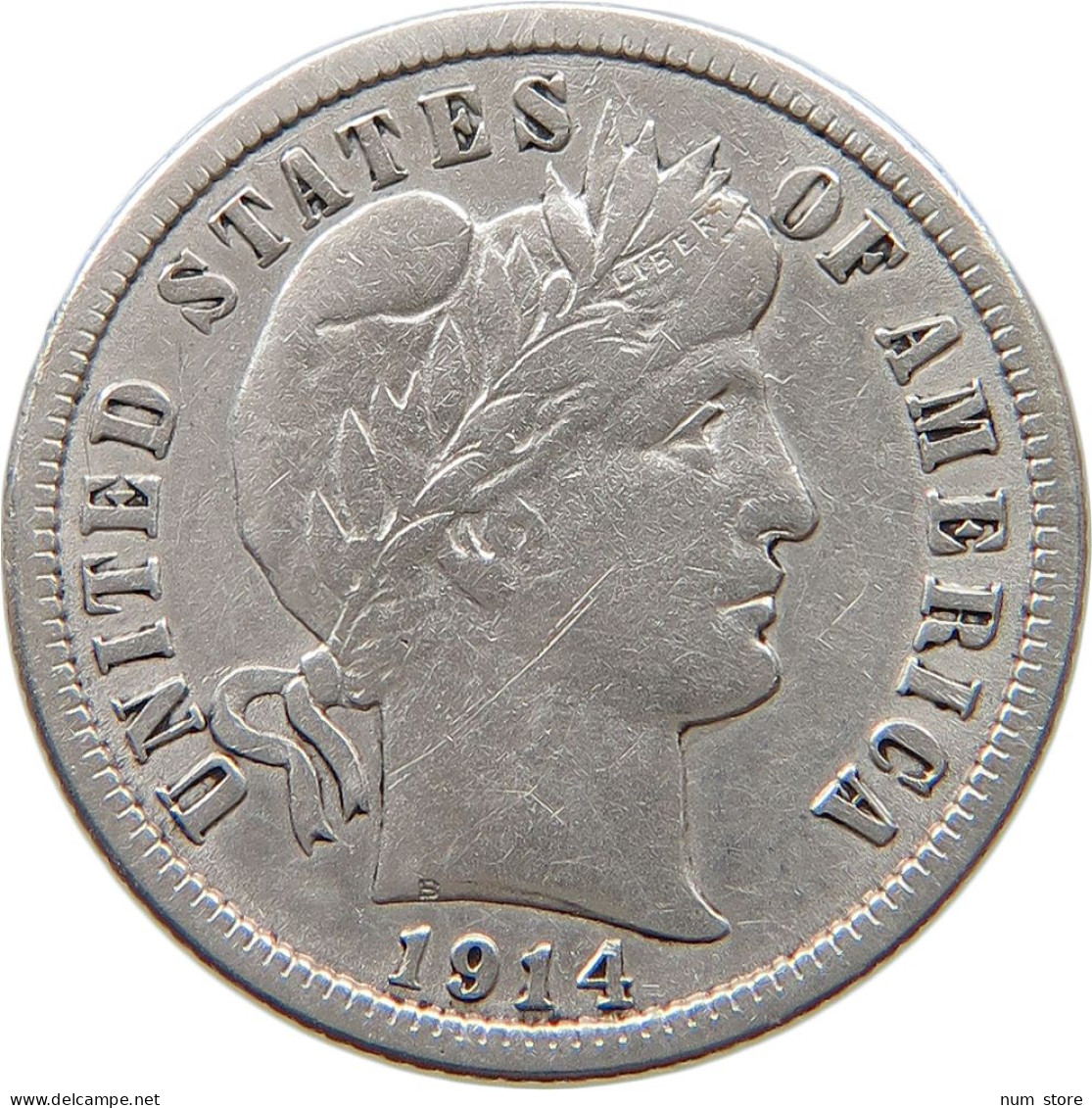 UNITED STATES OF AMERICA DIME 1914 BARBER #t121 0243 - 1892-1916: Barber