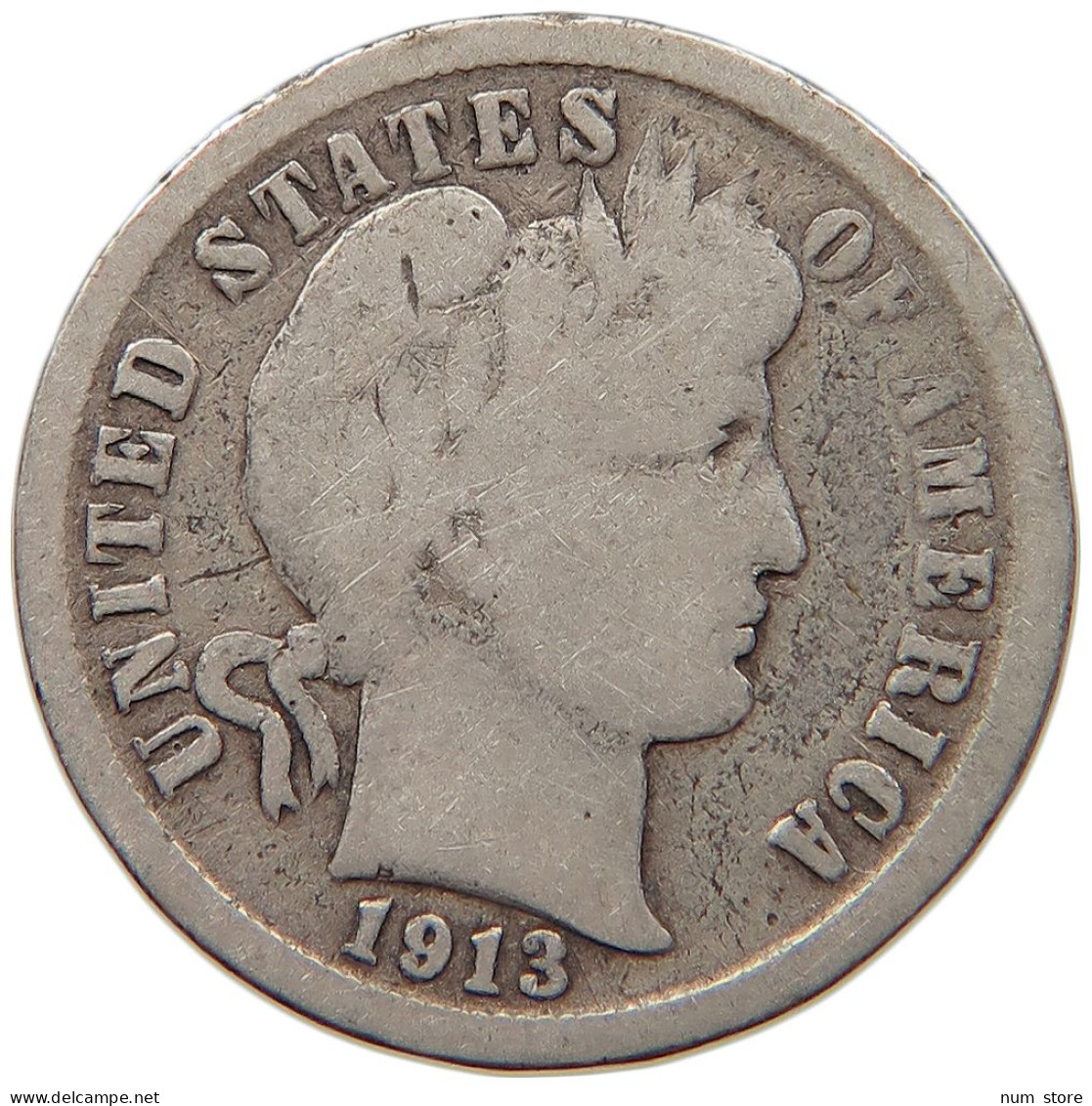 UNITED STATES OF AMERICA DIME 1913 BARBER #s031 0231 - 1892-1916: Barber