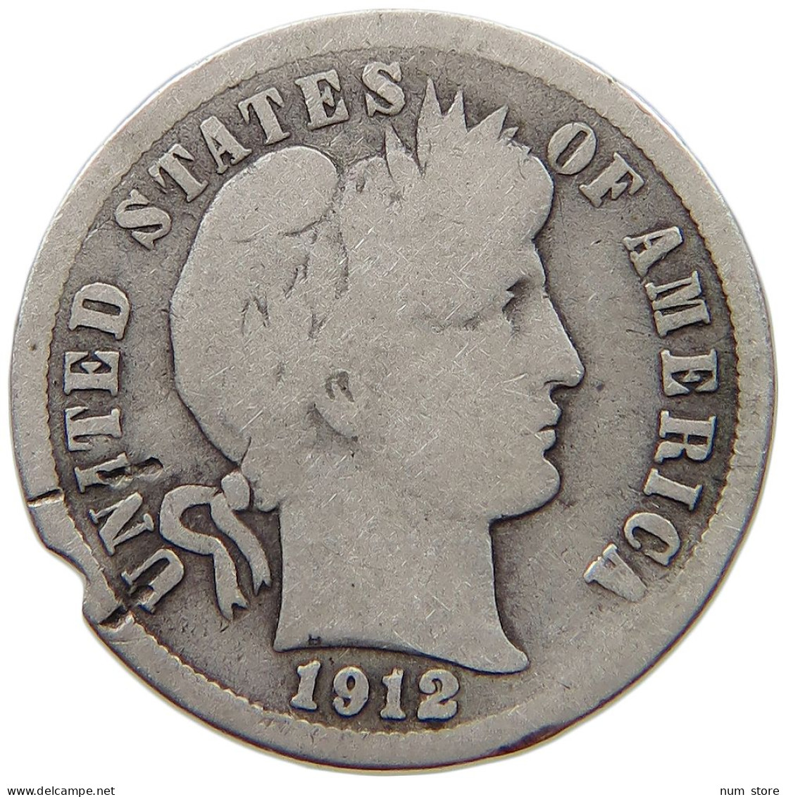 UNITED STATES OF AMERICA DIME 1912 D BARBER #s074 0659 - 1892-1916: Barber