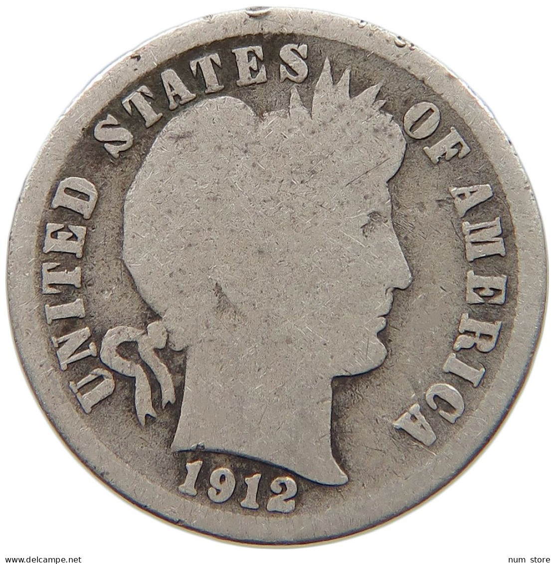 UNITED STATES OF AMERICA DIME 1912 D BARBER #c012 0329 - 1892-1916: Barber