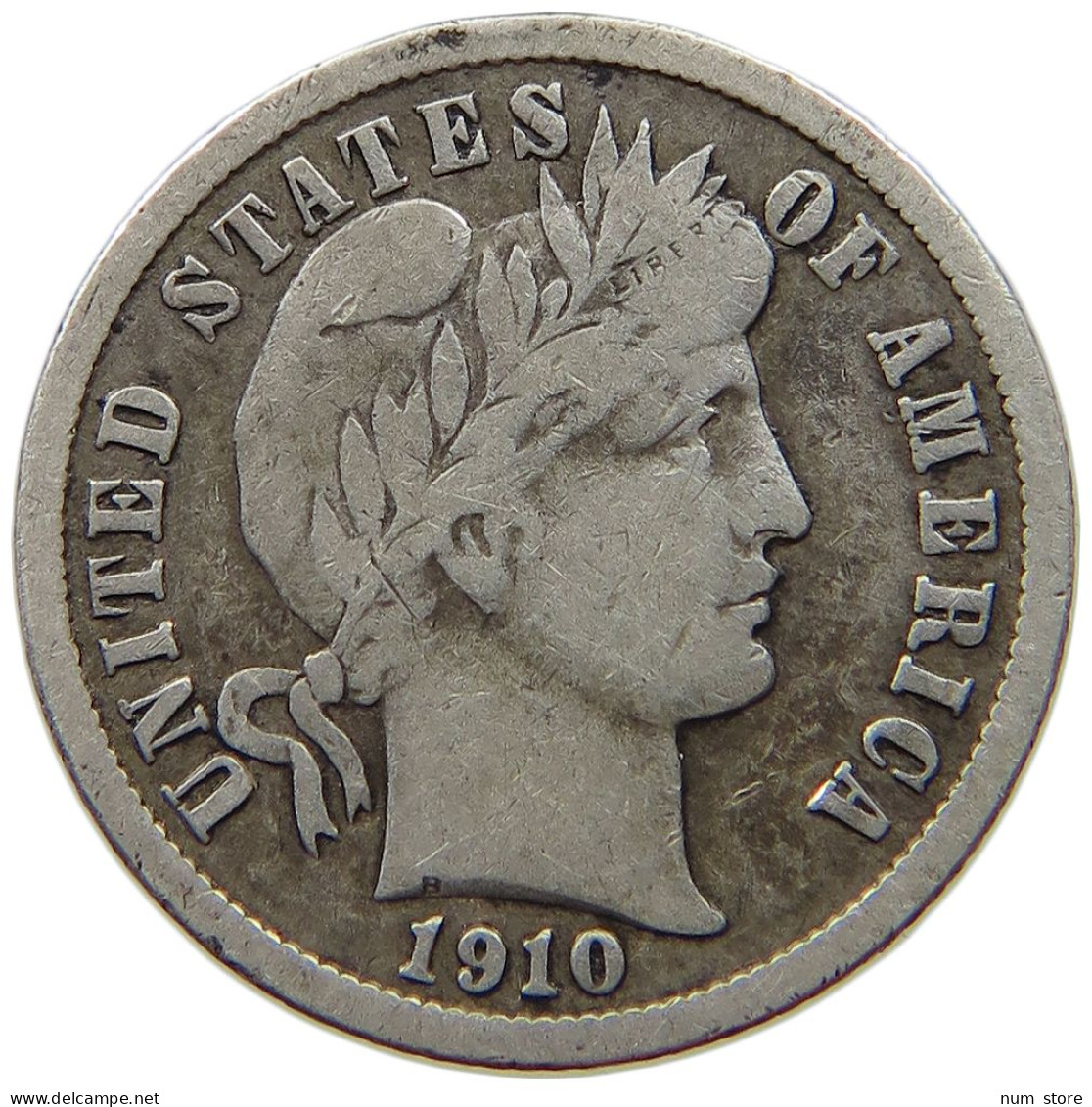 UNITED STATES OF AMERICA DIME 1910 BARBER #t144 0295 - 1892-1916: Barber