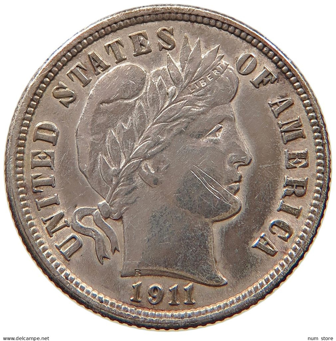 UNITED STATES OF AMERICA DIME 1911 BARBER #t021 0239 - 1892-1916: Barber