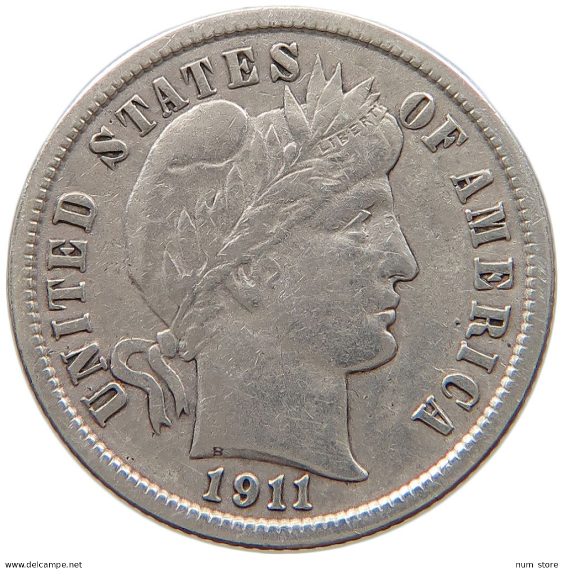 UNITED STATES OF AMERICA DIME 1911 BARBER #t157 0707 - 1892-1916: Barber