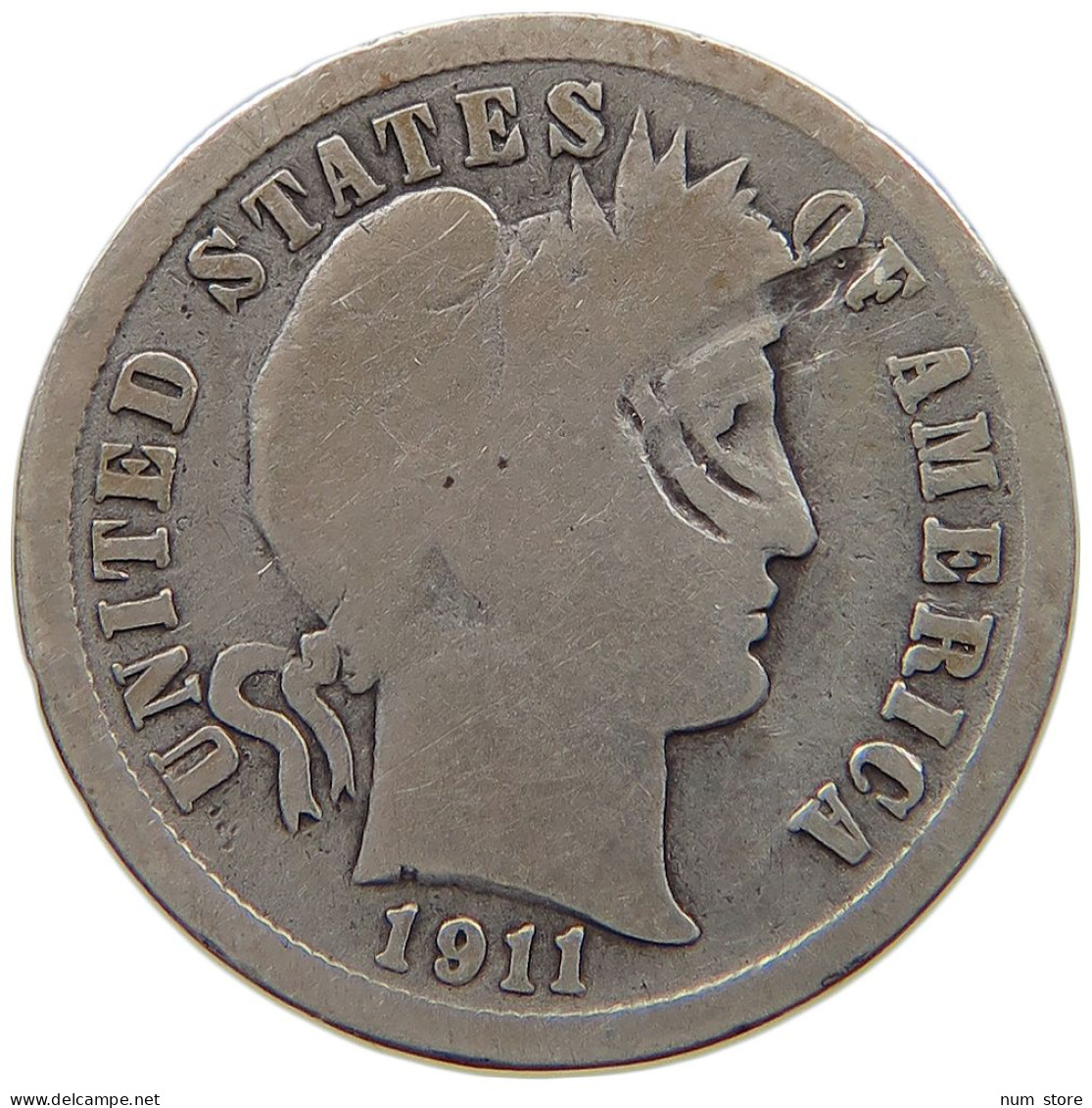 UNITED STATES OF AMERICA DIME 1911 BARBER #a082 0571 - 1892-1916: Barber