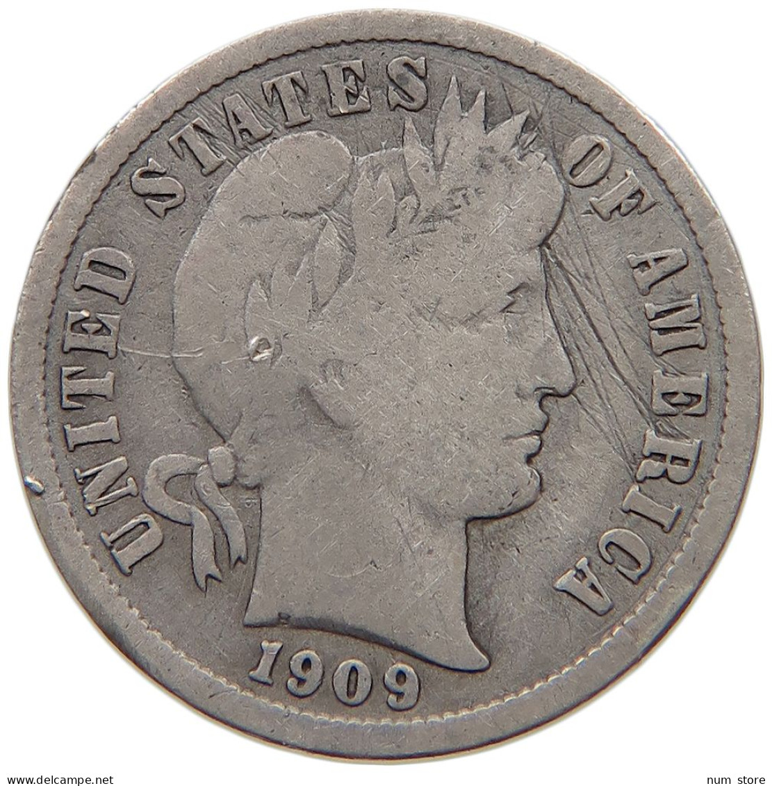 UNITED STATES OF AMERICA DIME 1909 BARBER #c012 0305 - 1892-1916: Barber