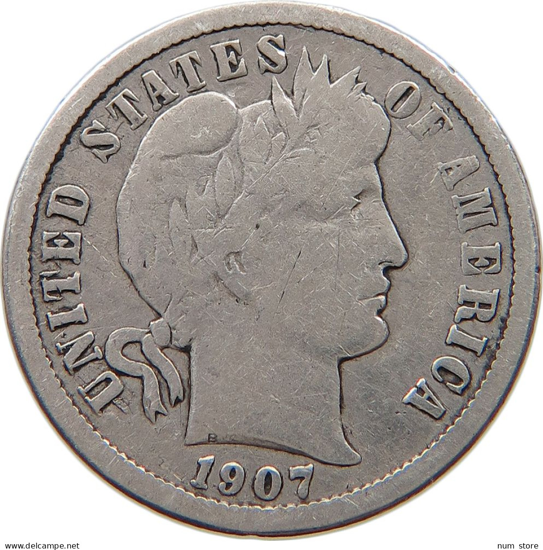 UNITED STATES OF AMERICA DIME 1907 O BARBER #t121 0231 - 1892-1916: Barber