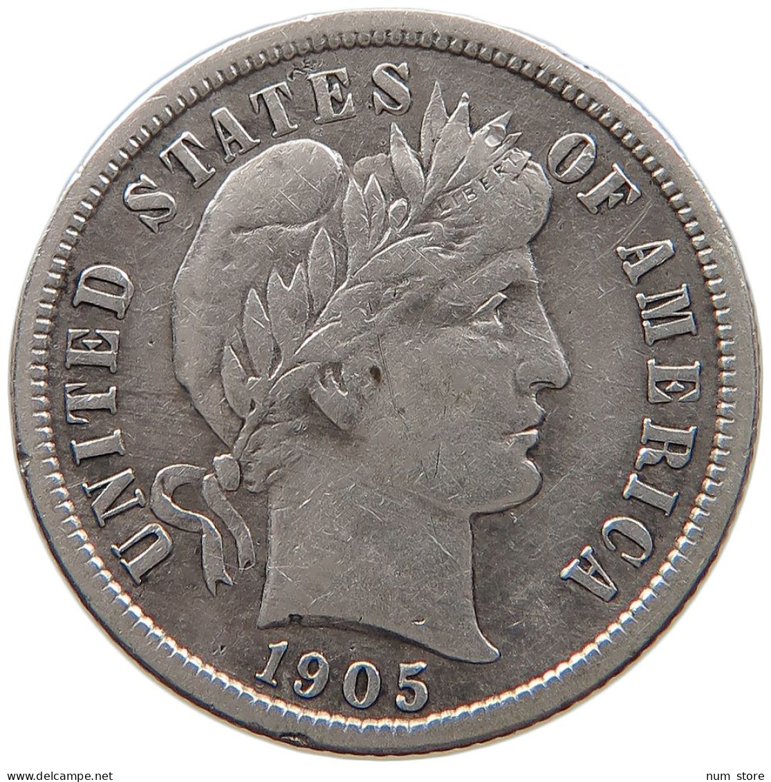 UNITED STATES OF AMERICA DIME 1905 S BARBER #t143 0383 - 1892-1916: Barber