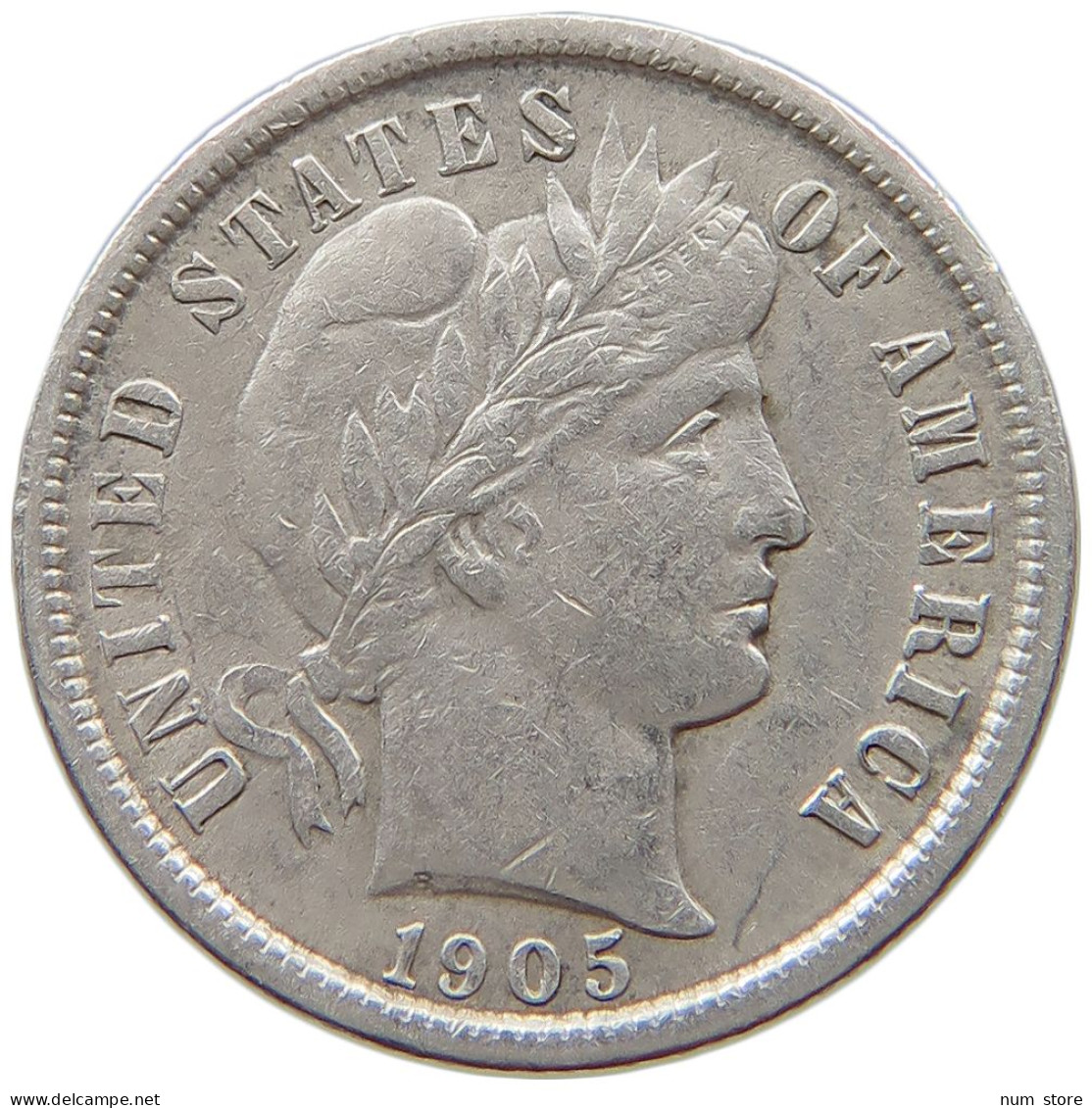 UNITED STATES OF AMERICA DIME 1905 BARBER #t148 0709 - 1892-1916: Barber