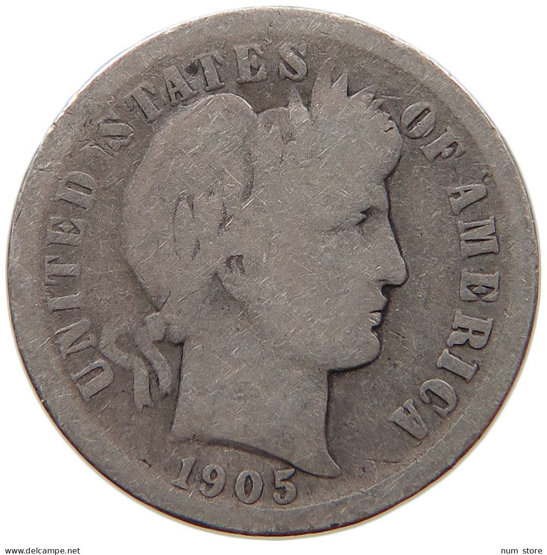 UNITED STATES OF AMERICA DIME 1905 BARBER #s017 0095 - 1892-1916: Barber