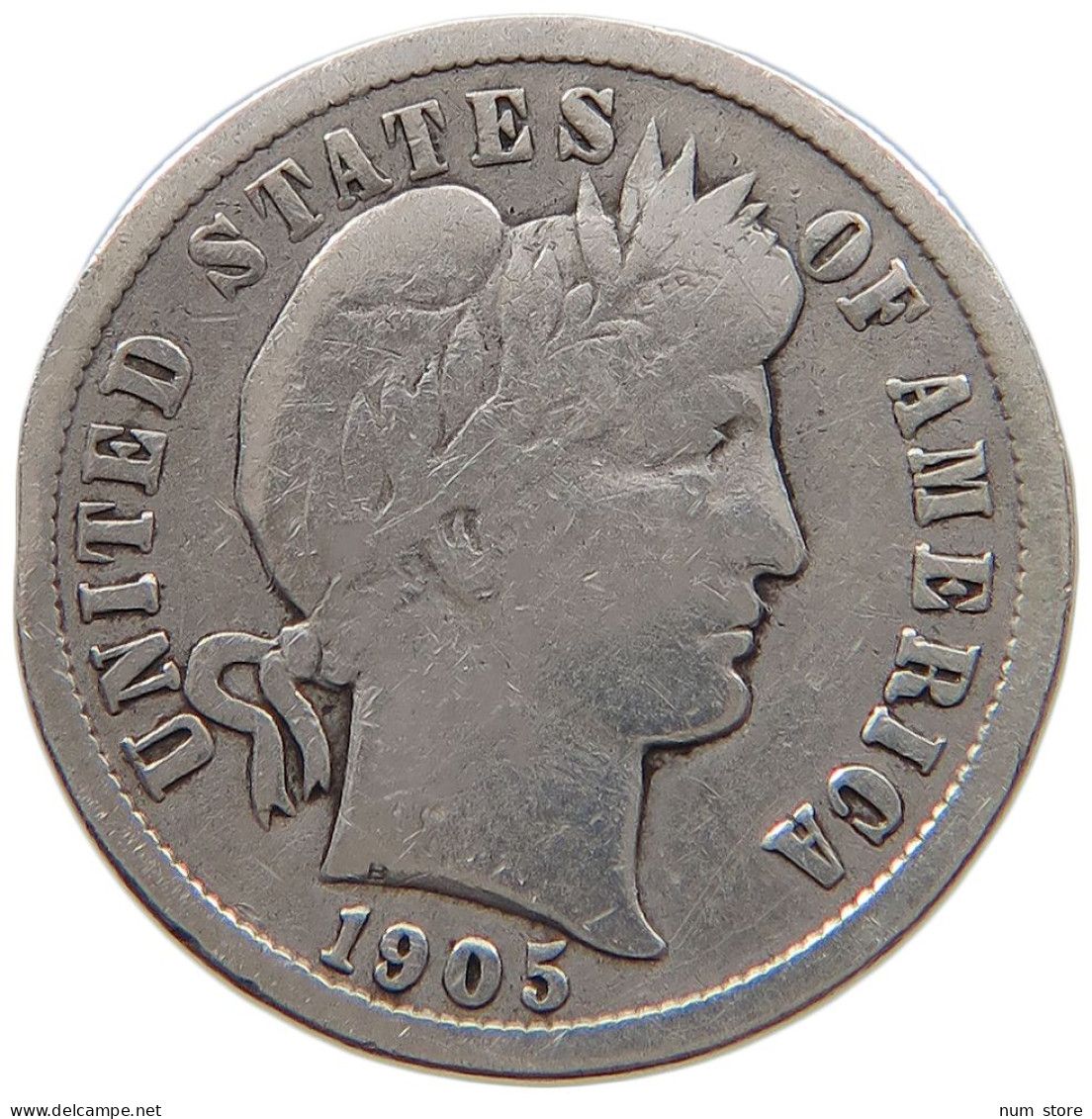 UNITED STATES OF AMERICA DIME 1905 BARBER #a052 0443 - 1892-1916: Barber