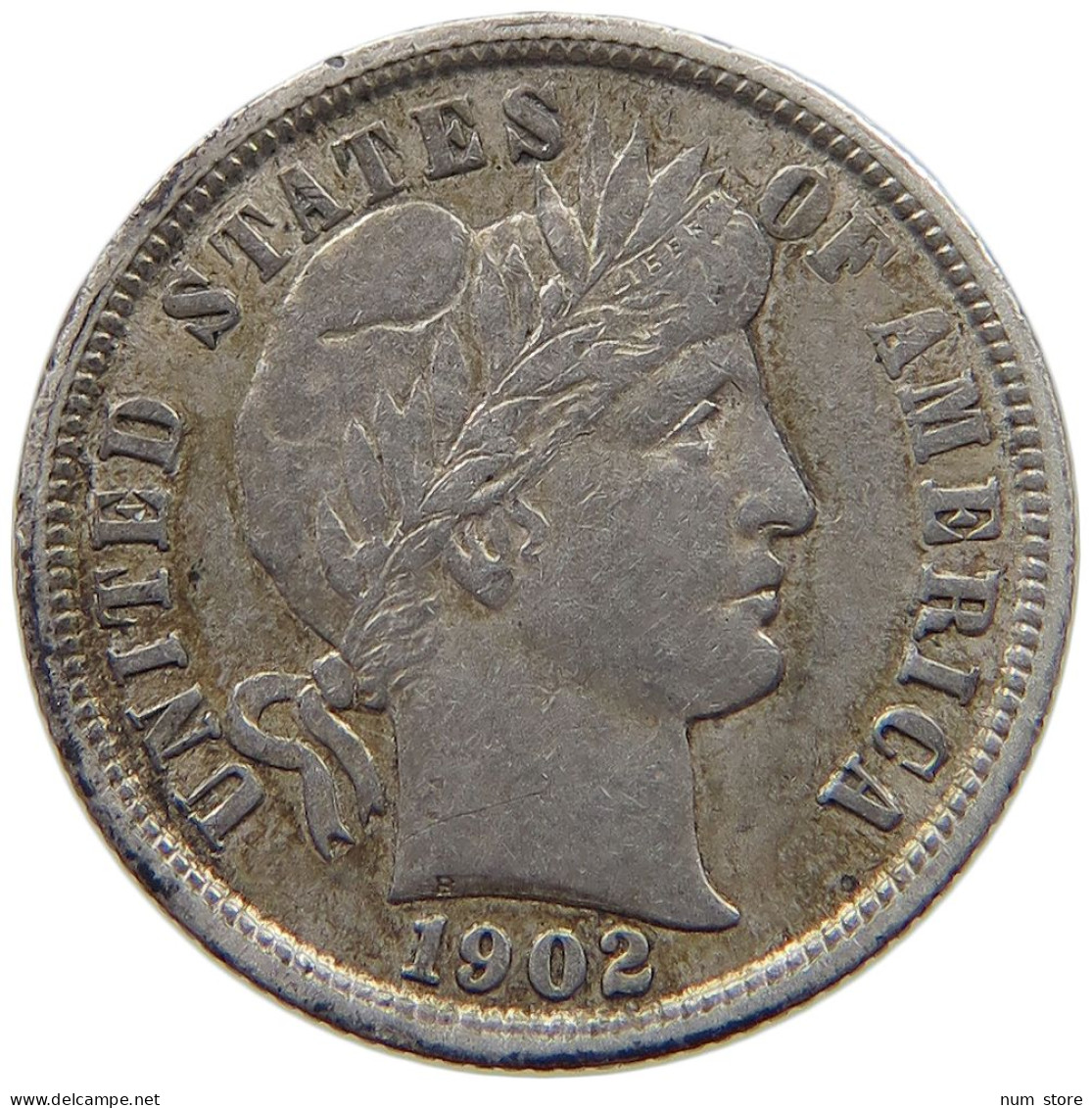 UNITED STATES OF AMERICA DIME 1902 BARBER #t006 0193 - 1892-1916: Barber