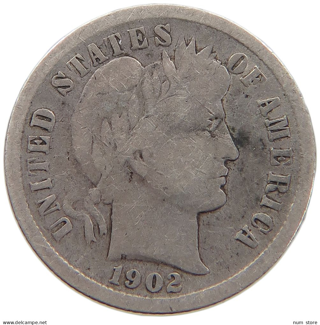 UNITED STATES OF AMERICA DIME 1902 S BARBER #t070 0329 - 1892-1916: Barber