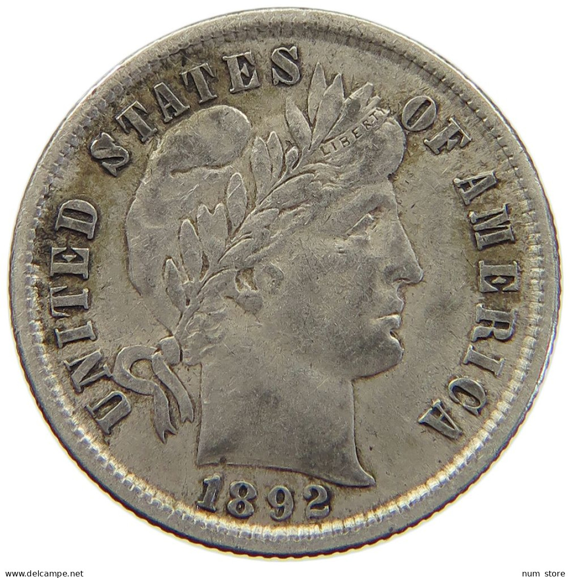 UNITED STATES OF AMERICA DIME 1892 BARBER #t157 0293 - 1892-1916: Barber