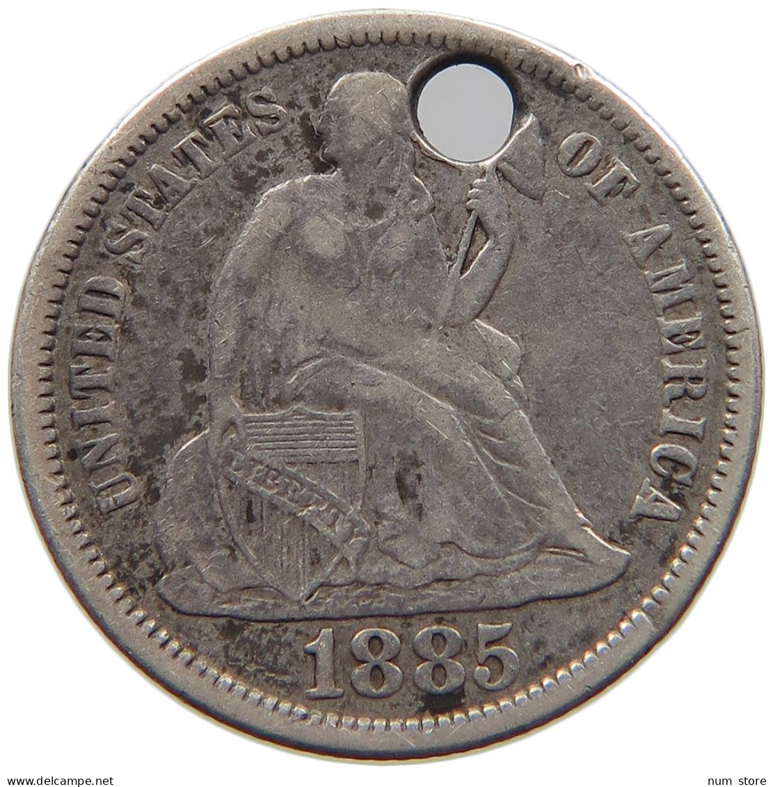 UNITED STATES OF AMERICA DIME 1885 SEATED LIBERTY #c012 0331 - 1837-1891: Seated Liberty