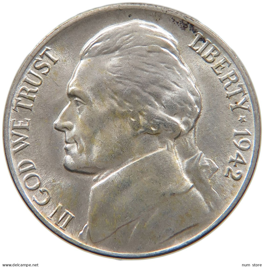 UNITED STATES OF AMERICA NICKEL 1942 P JEFFERSON #t140 0505 - 1938-…: Jefferson