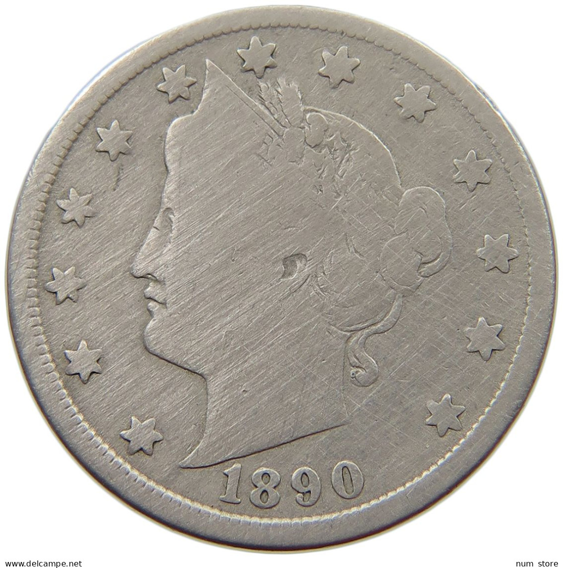 UNITED STATES OF AMERICA NICKEL 1890 LIBERTY #s063 0975 - 1883-1913: Liberty (Libertà)