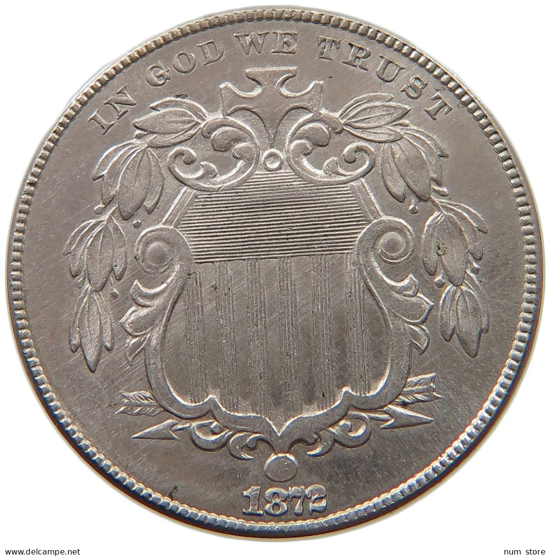 UNITED STATES OF AMERICA NICKEL 1872 SHIELD #t118 1185 - 1866-83: Shield (Stemma)