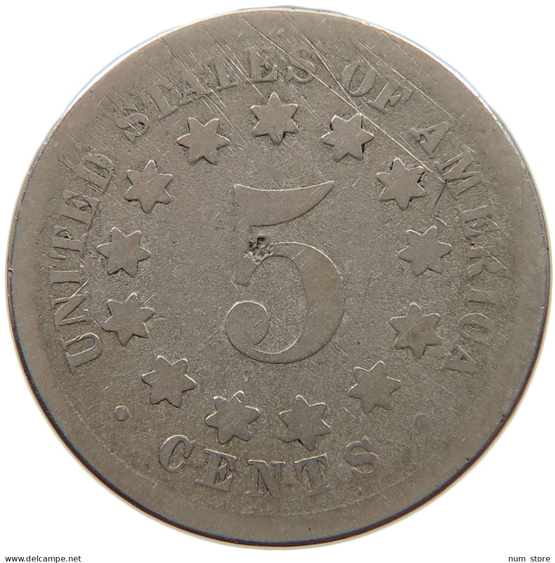 UNITED STATES OF AMERICA NICKEL 1868 SHIELD #c012 0253 - 1866-83: Shield (Écusson)