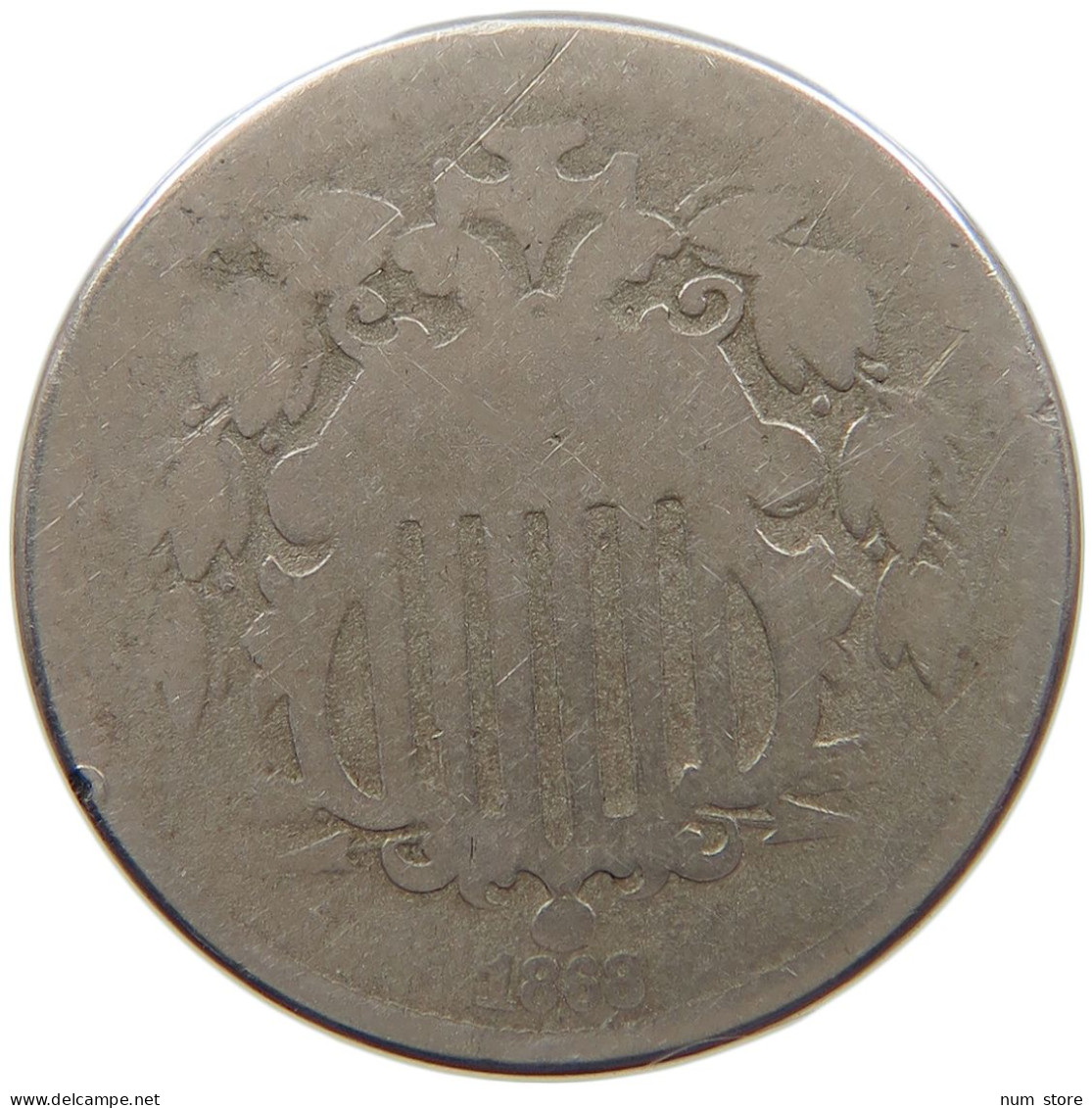 UNITED STATES OF AMERICA NICKEL 1868 SHIELD #c012 0253 - 1866-83: Shield