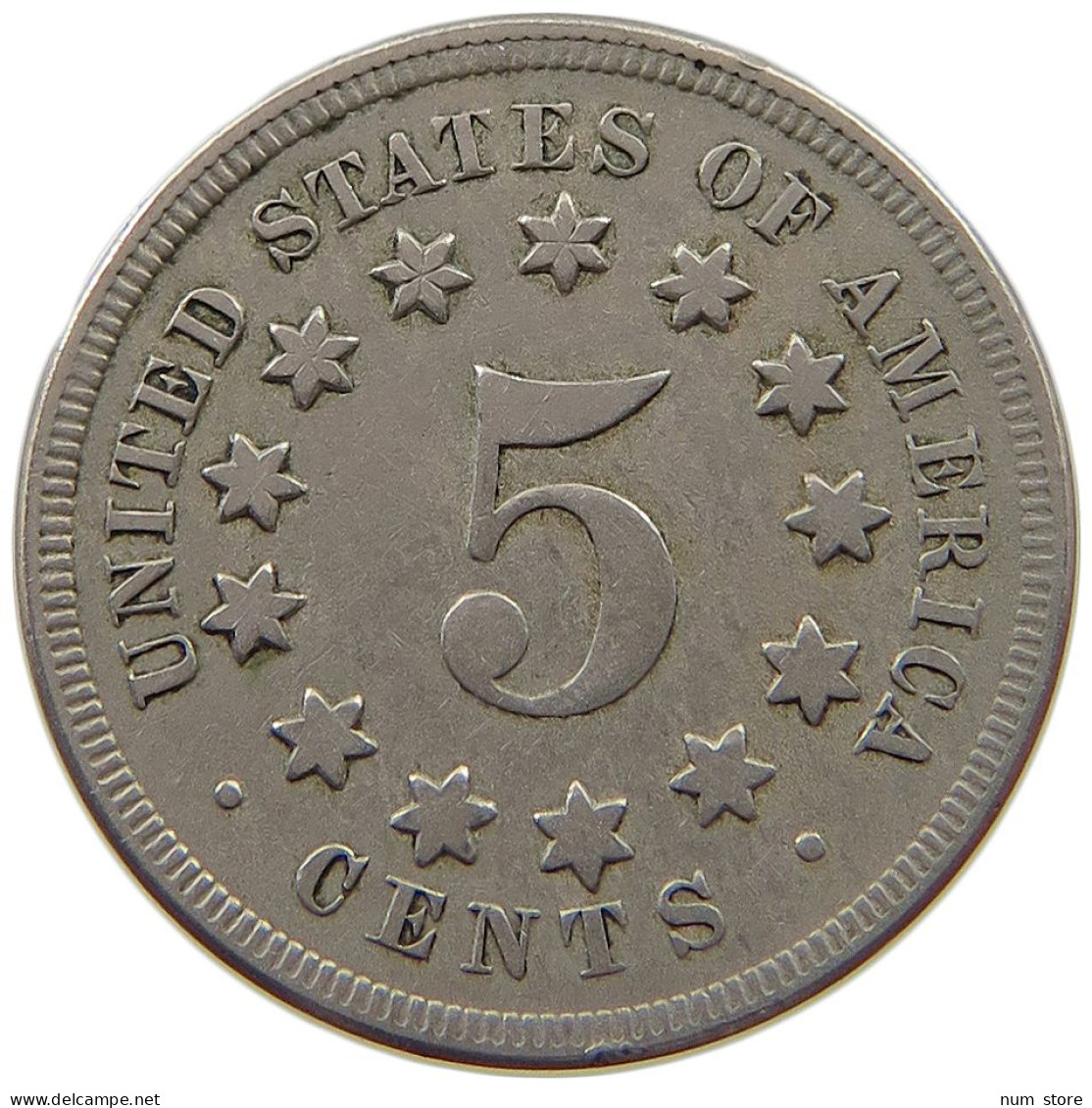 UNITED STATES OF AMERICA NICKEL 1867 SHIELD #t072 0613 - 1866-83: Shield (Écusson)