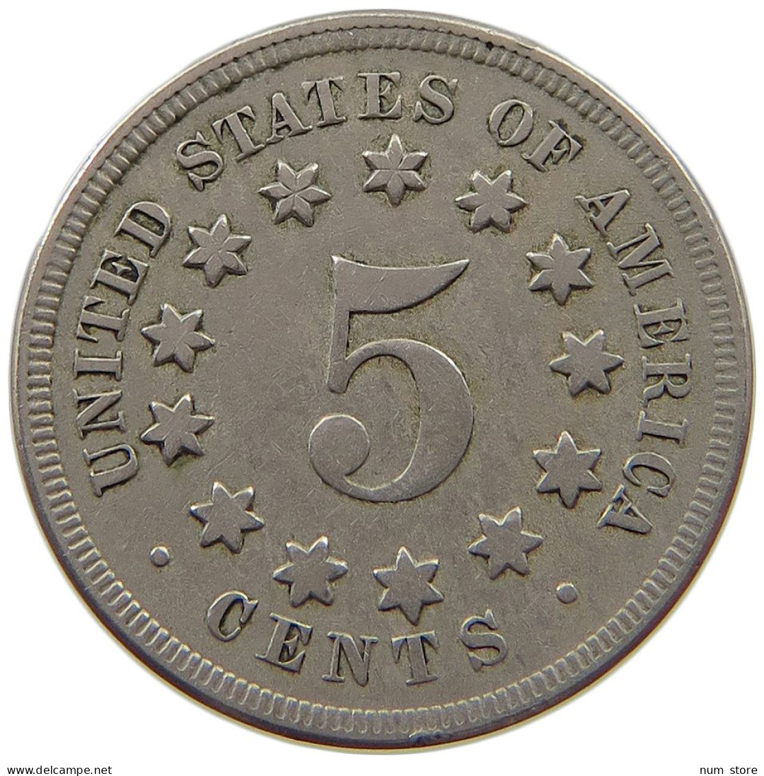 UNITED STATES OF AMERICA NICKEL 1867 SHIELD #t072 0613 - 1866-83: Shield (Stemma)