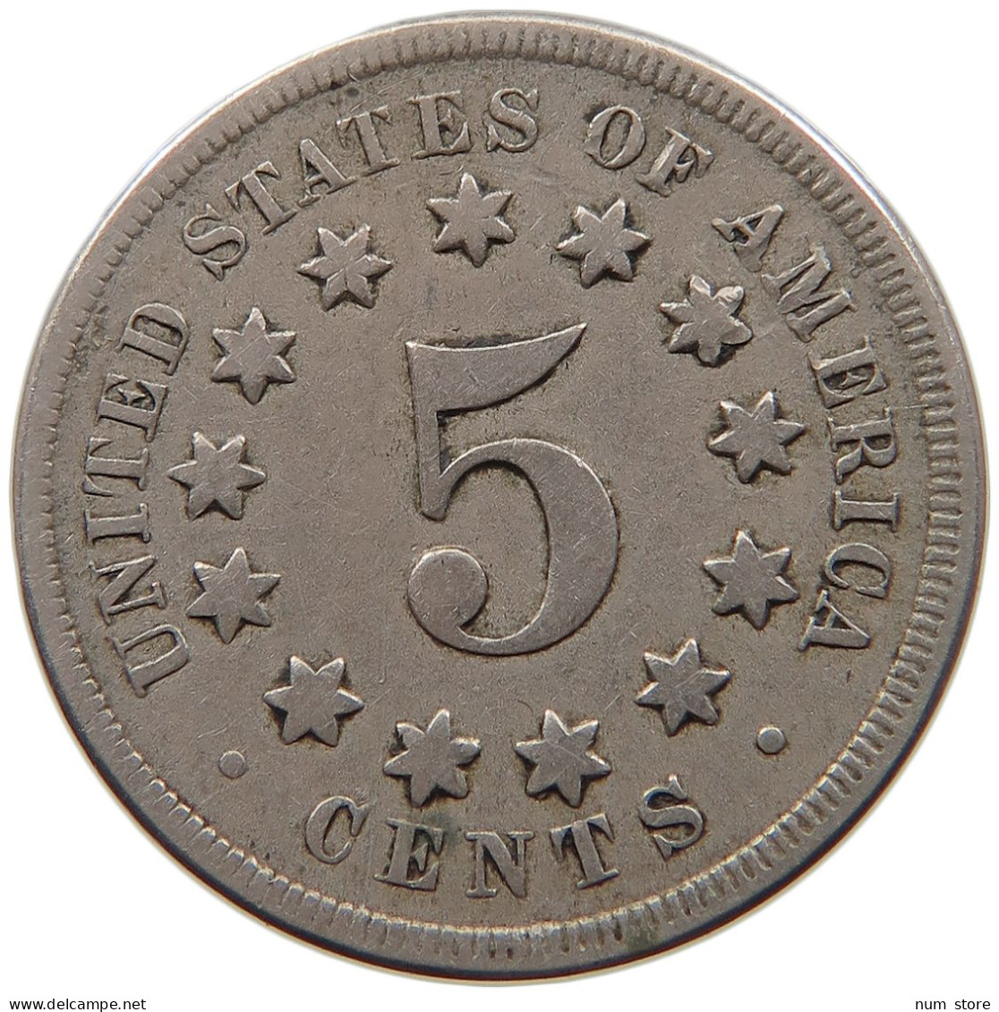 UNITED STATES OF AMERICA NICKEL 1868 SHIELD #t143 0353 - 1866-83: Shield (Stemma)