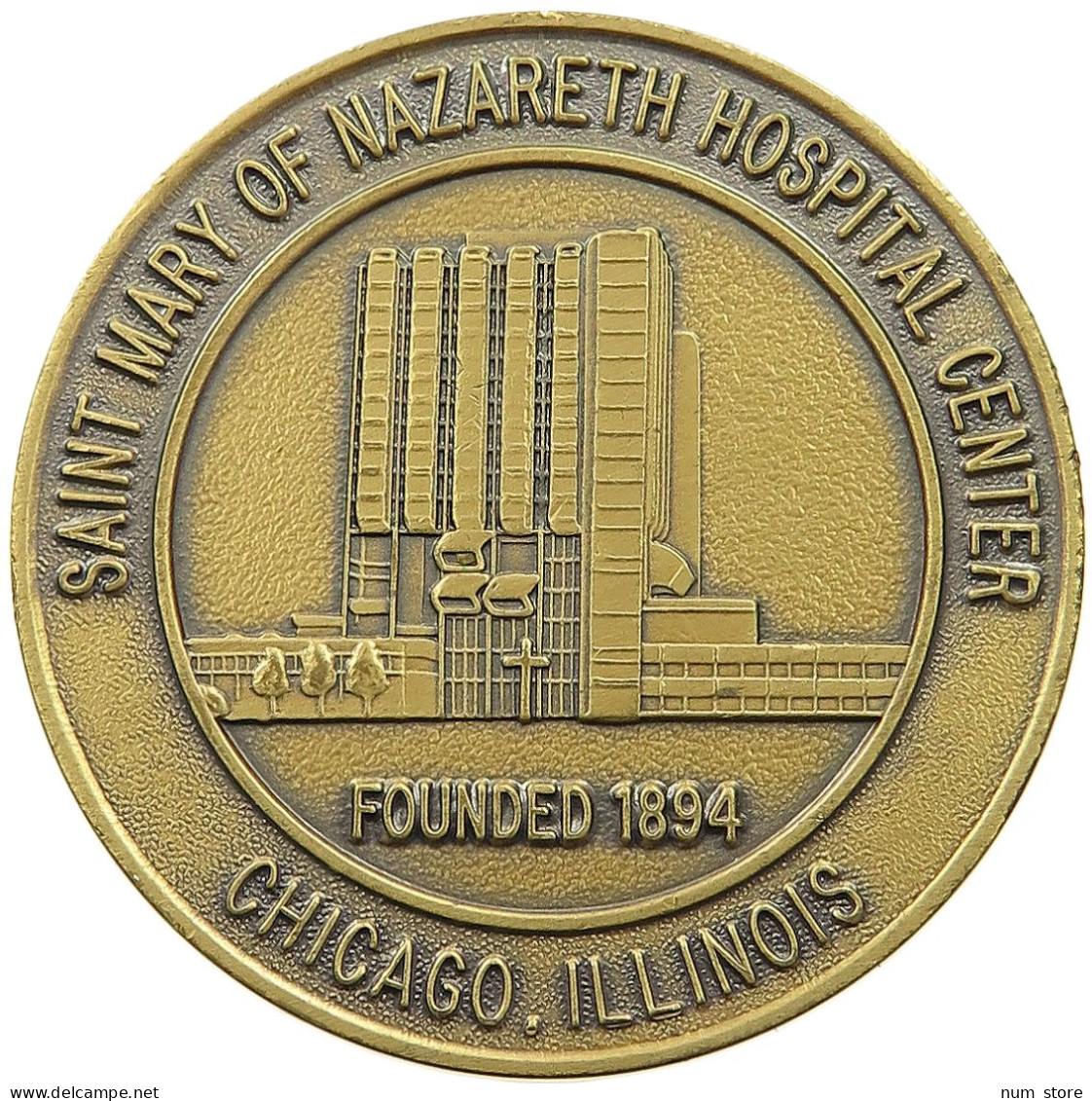 UNITED STATES OF AMERICA MEDAL 1989 CHICAGO HOSPITAL 1989 1894 ILLINOIS #sm01 0333 - Autres & Non Classés