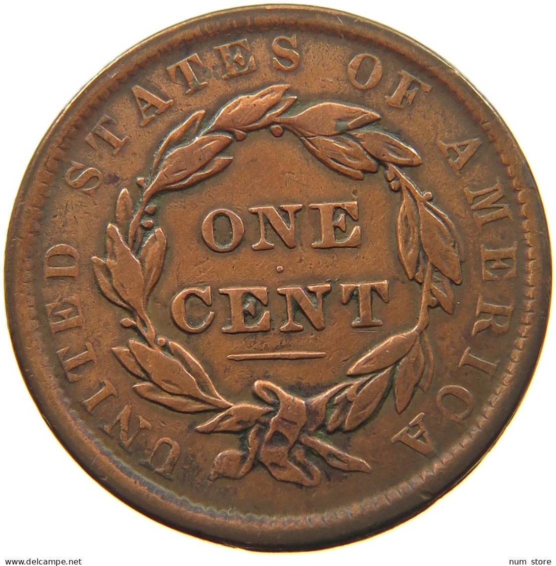 UNITED STATES OF AMERICA LARGE CENT 1837 CORONET HEAD #t141 0319 - 1816-1839: Coronet Head (Tête Couronnée)