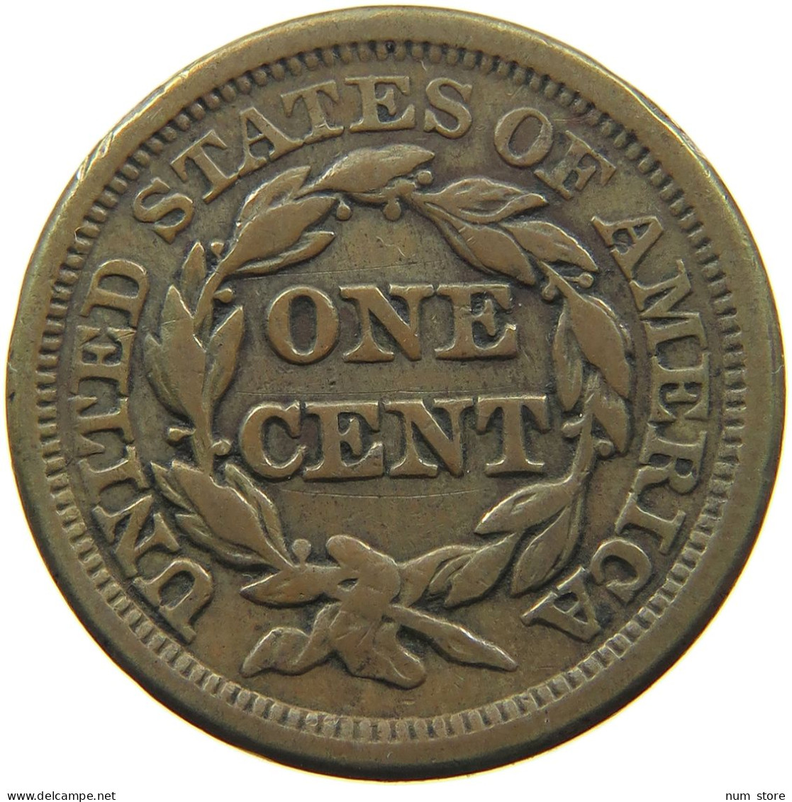 UNITED STATES OF AMERICA LARGE CENT 1854 BRAIDED HAIR #t141 0265 - 1840-1857: Braided Hair (Cheveux Tressés)