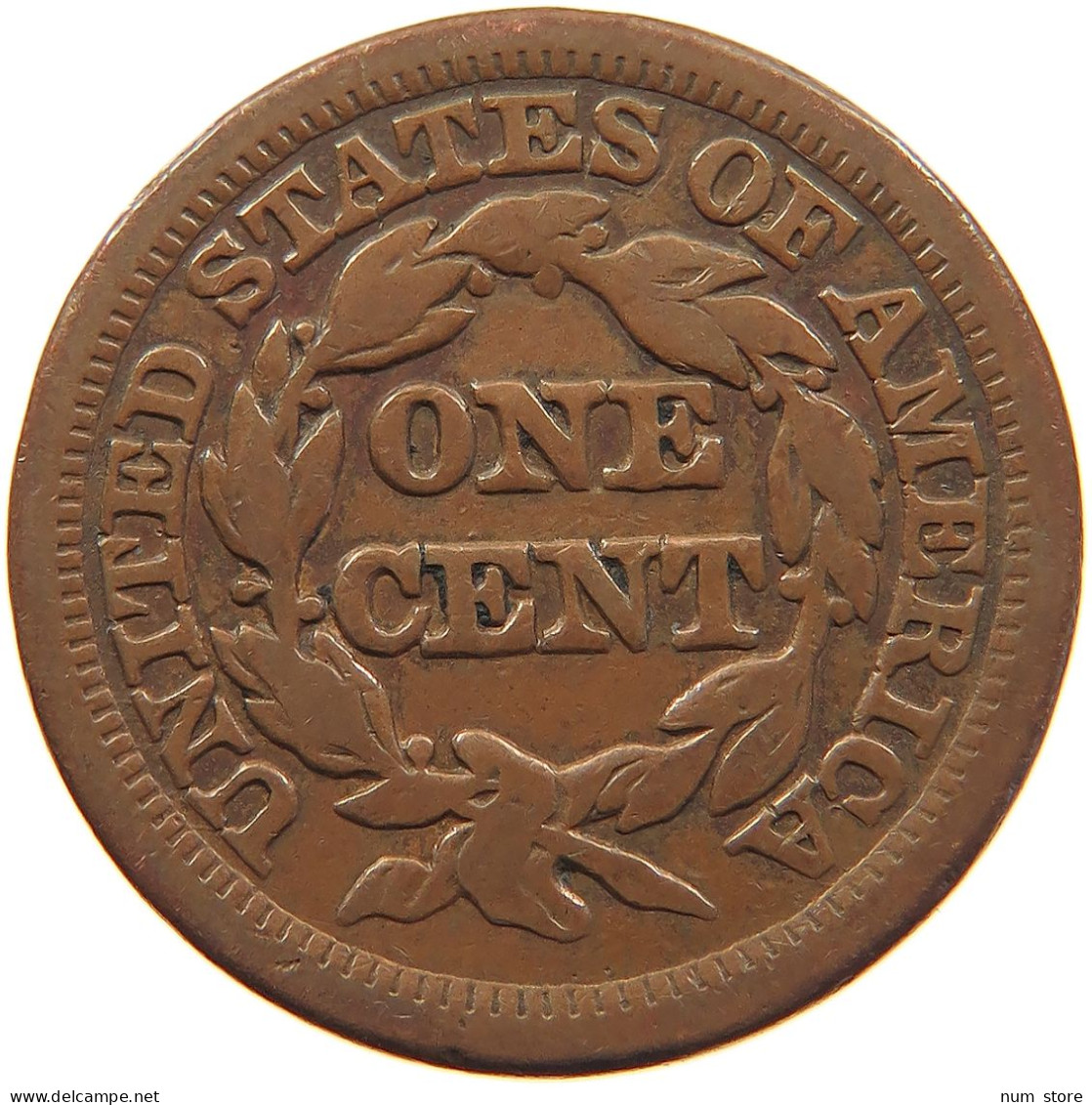 UNITED STATES OF AMERICA LARGE CENT 1849 Braided Hair #t143 0405 - 1840-1857: Braided Hair (Cheveux Tressés)