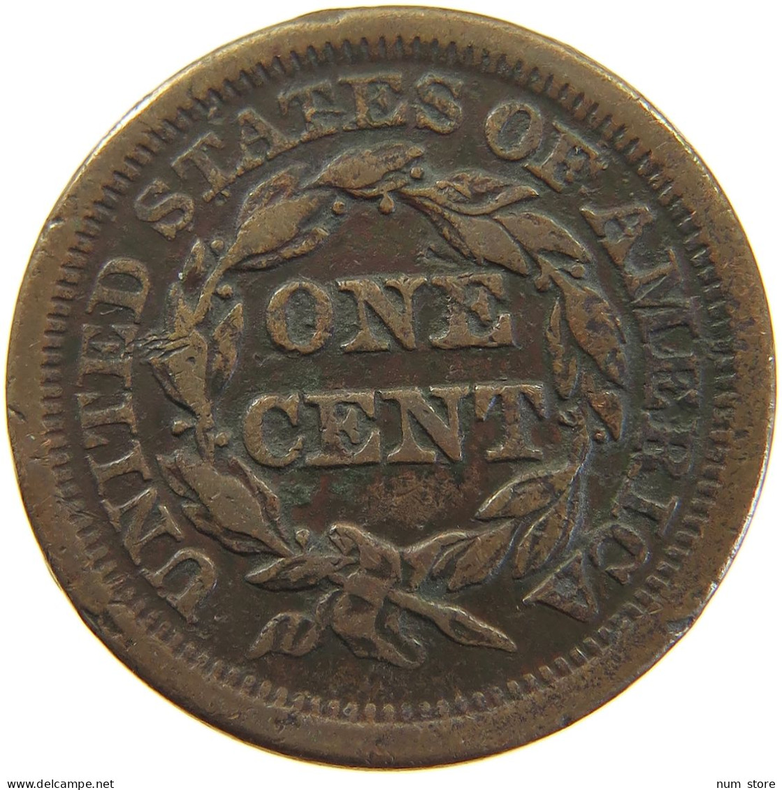 UNITED STATES OF AMERICA LARGE CENT 1851 Braided Hair #c056 0059 - 1840-1857: Braided Hair (Capelli Intrecciati)