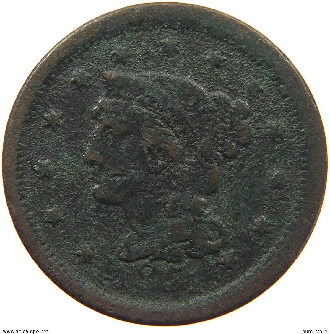 UNITED STATES OF AMERICA LARGE CENT 1851 Braided Hair #c020 0299 - 1840-1857: Braided Hair (Cheveux Tressés)