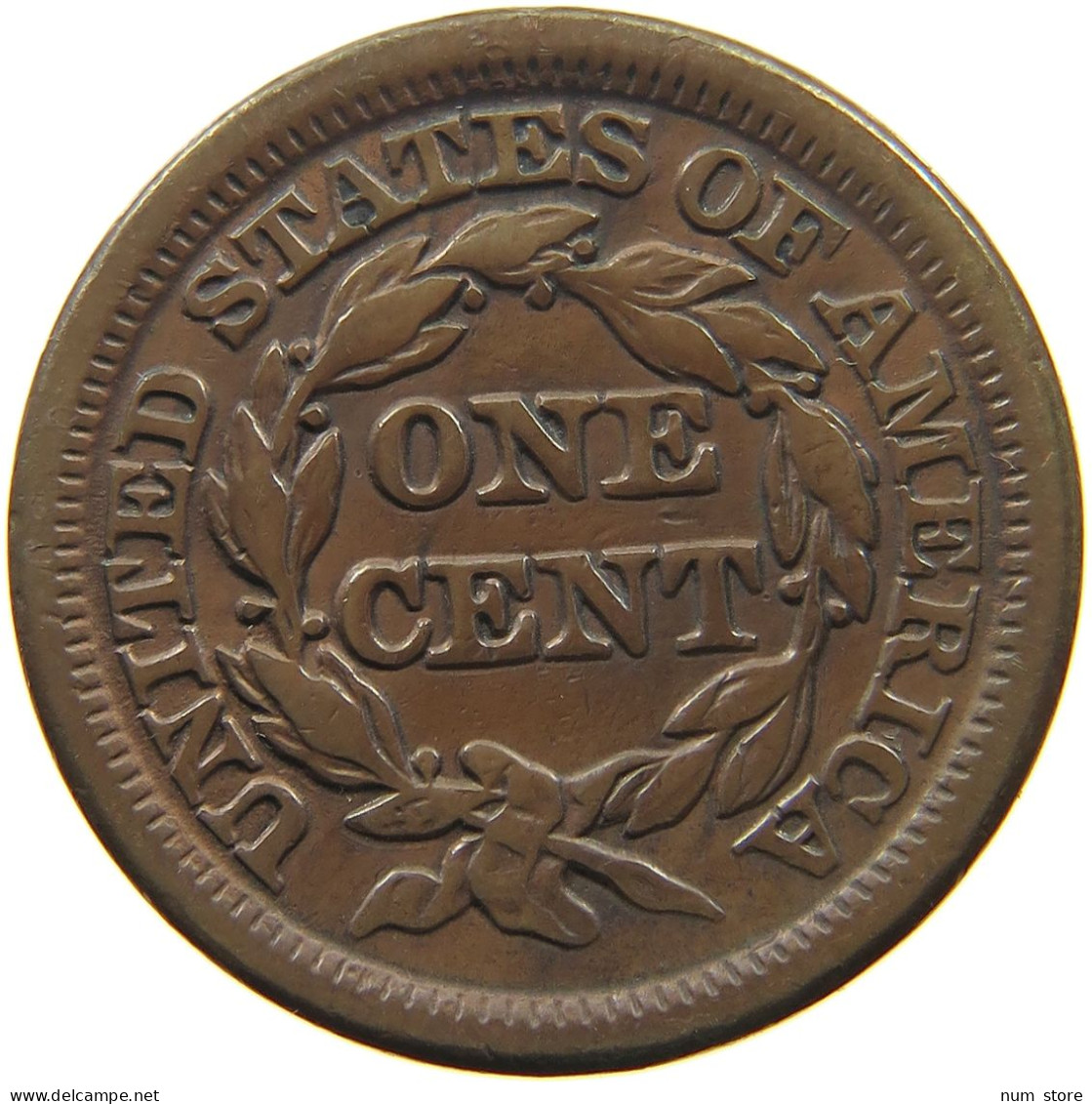 UNITED STATES OF AMERICA LARGE CENT 1848 BRAIDED HAIR #t141 0279 - 1840-1857: Braided Hair (Cheveux Tressés)
