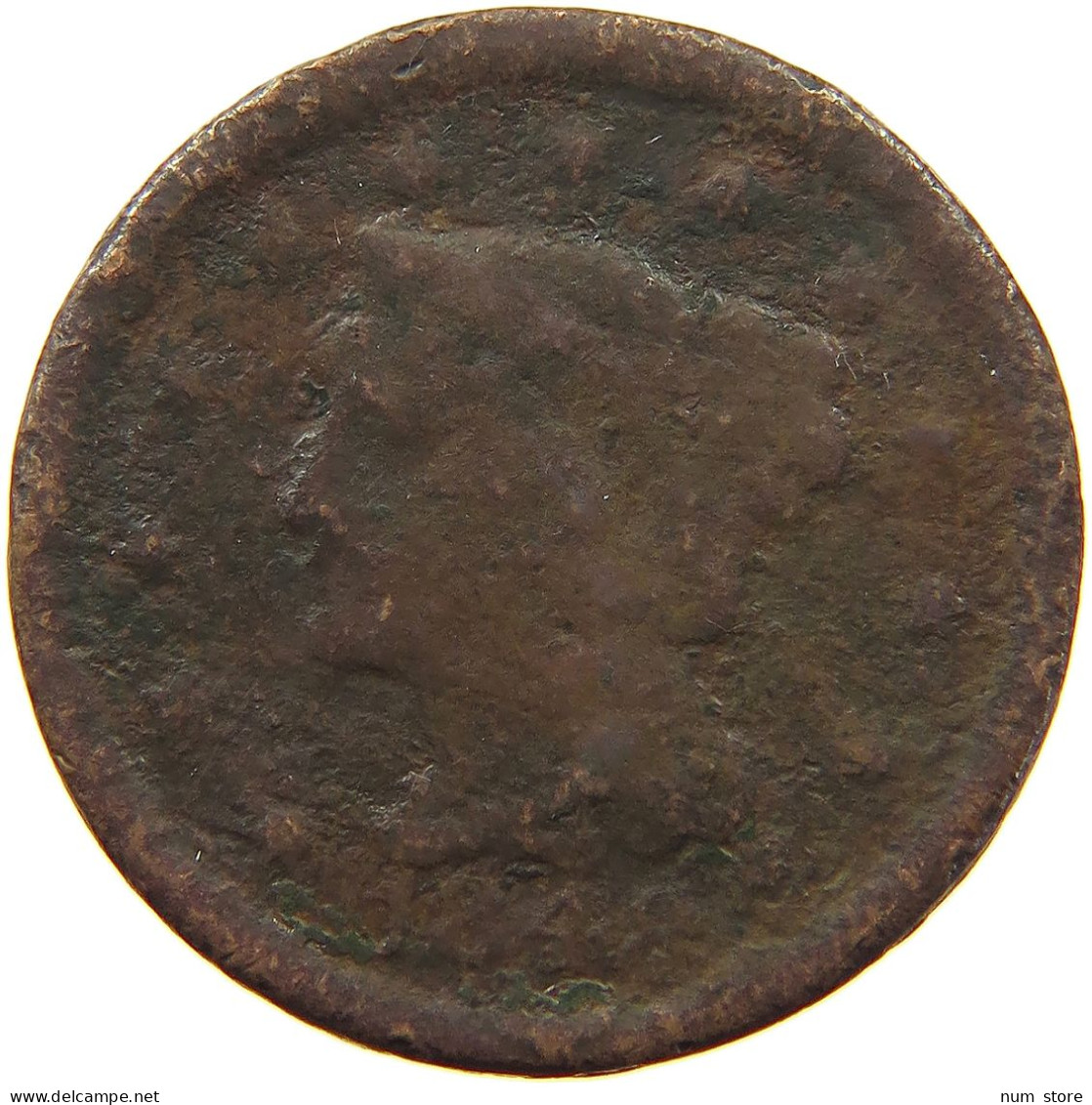 UNITED STATES OF AMERICA LARGE CENT 1848 Braided Hair #a007 0329 - 1840-1857: Braided Hair